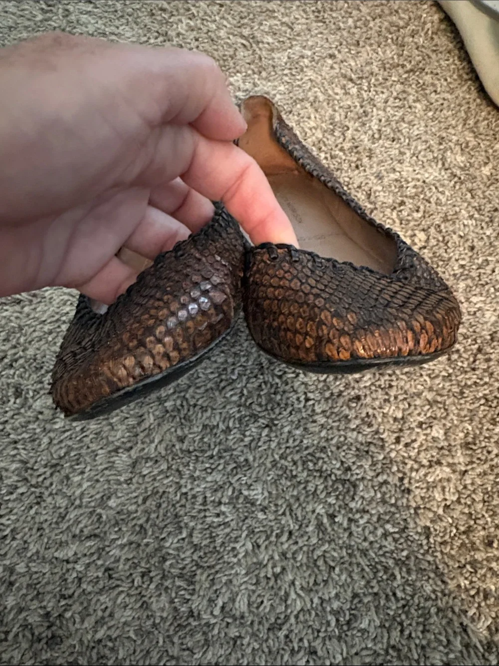 Sigerson Morrison Brown Woven Leather Ballet Flats